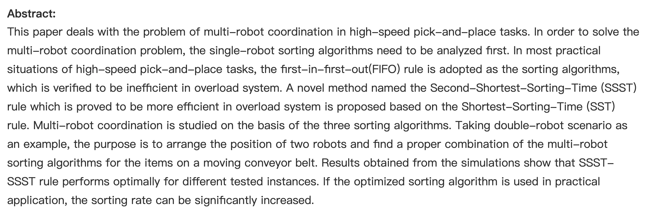 Multi-robot Coordination Overview